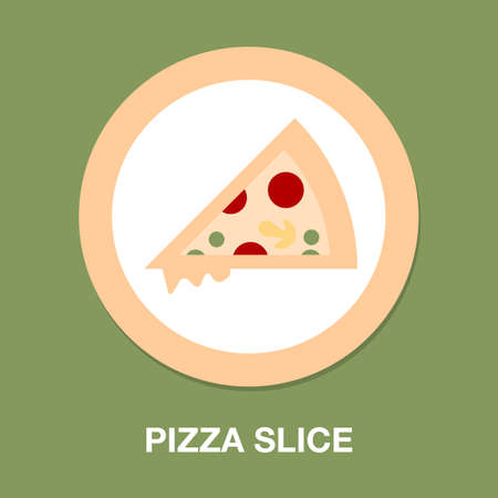 vector italian pizza illustration, fast food sign - restaurant symbol isolatedのイラスト素材