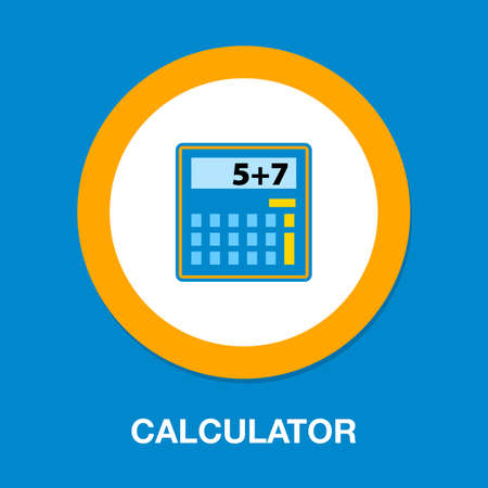 Calculator icon vector. Savings, finances sign isolated on white, economy conceptのイラスト素材