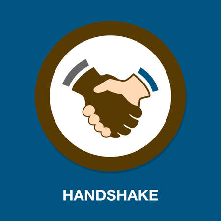 agreement deal, handshake icon - business partnership concept - friendship symbolのイラスト素材