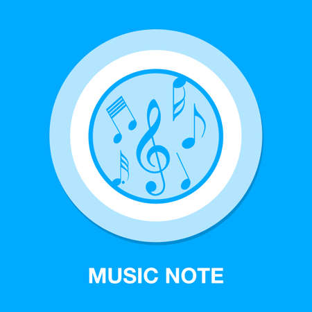 vector musical note symbol - melody sign abstract - music iconのイラスト素材