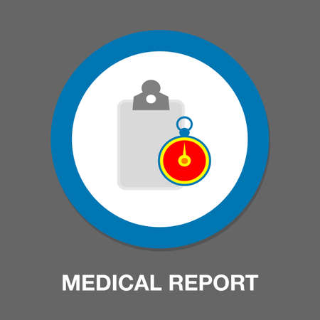 vector medical report, patient health record - medicine prescription, healthcare note. medical reportのイラスト素材