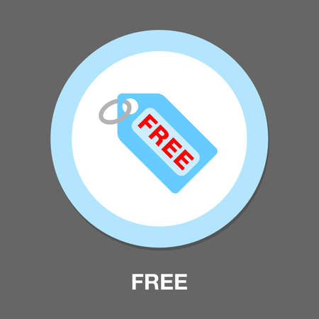 free icon. flat illustration of free vector icon. free sign symbolのイラスト素材