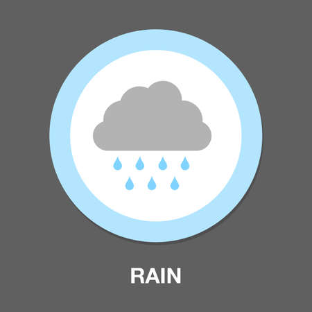 flat Vector icon - illustration of cloud and drops icon isolated on whiteのイラスト素材
