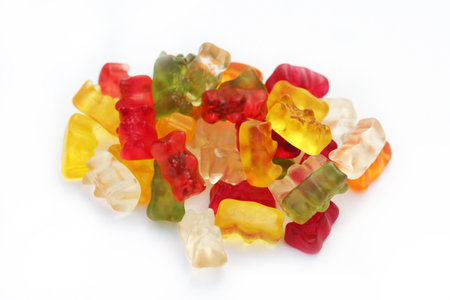 Assortment of colorful fruity Gummy Bearsの写真素材
