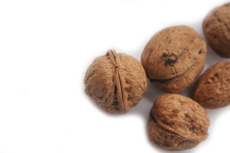 Walnuts isolated on white background