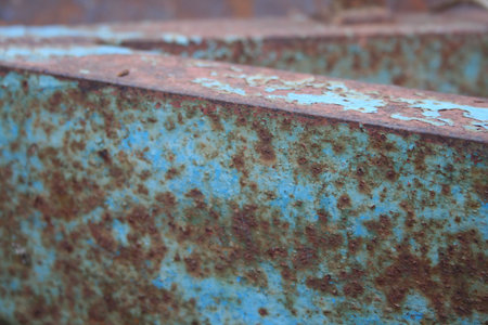 Rusted metal texture with peeling paint. Old metal wallpaperの写真素材