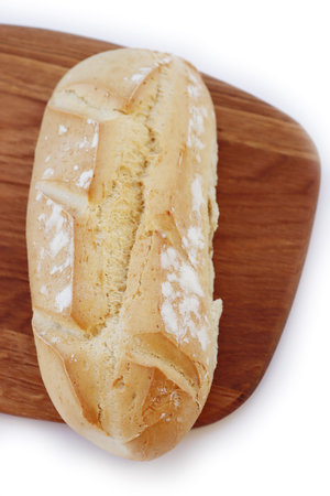 Crusty italian traditional whole Ciabatta bread isolated on white background