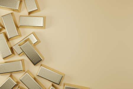 Gold bars 1000 grams. 3d rendering - illustration.Gold bars and Financial concept.の写真素材