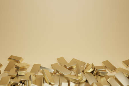 Gold bars 1000 grams. 3d rendering - illustration.Gold bars and Financial concept.の写真素材