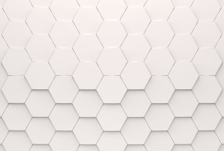 Hexagon background. 3d illustration white hexagon stack.