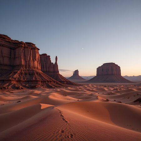 The Buttes of Monument Valley at sunset, Arizona, United Statesの写真素材