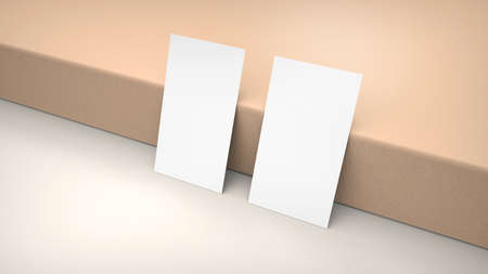 Background for business card mock-up. Business card design background. 3D rendering illustration.の写真素材