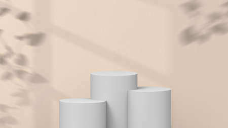 Product background using 3D rendering and geometry. background for products mockup presentation. 3d rendering illustration.の写真素材