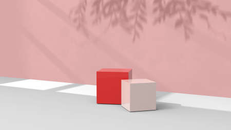 Product background using 3D rendering and geometry. background for products mockup presentation. 3d rendering illustration.の写真素材