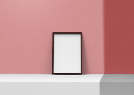 frame background using 3D rendering and geometry. Framed background mock-up for poster design or...