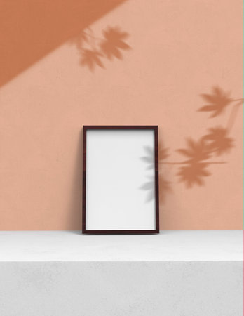 frame background using 3D rendering and geometry. Framed background mock-up for poster design or...
