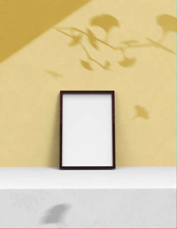 frame background using 3D rendering and geometry. Framed background mock-up for poster design or exhibition of artwork. 3d rendering illustration.の写真素材