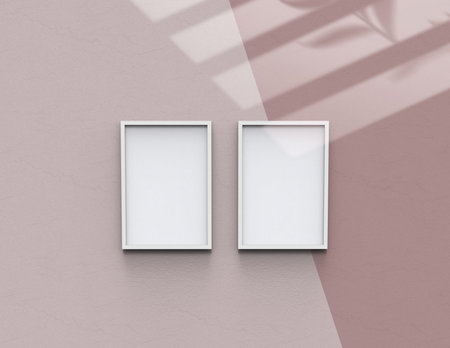 Picture frame background using 3D rendering and geometry. Framed background mock-up for poster...