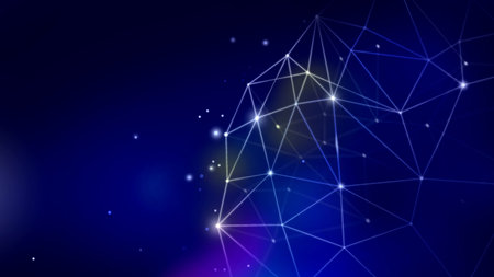 Abstractive graphic illustration of network connection, technology concept.