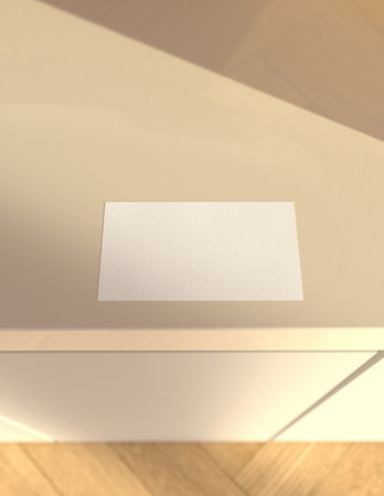 Blank business card on wooden table. Mock up, 3D Renderingの写真素材