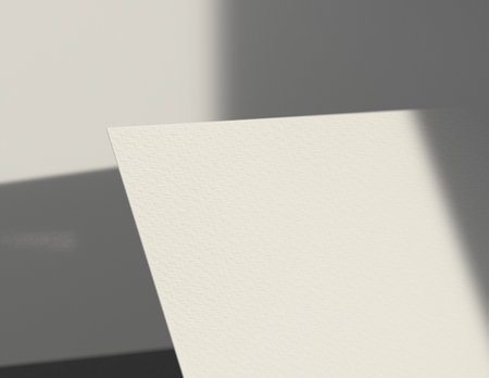 White sheet of paper on a white background. Place for text.の写真素材