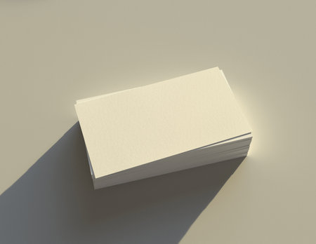 Blank business cards on white background. Mockup for branding identity. 3d renderingの写真素材