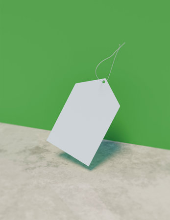 Label, hang tag mock-up image file. product branding, logo mock-up image.の写真素材