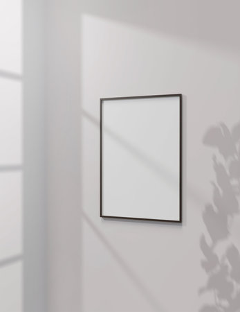 A simple frame mock up file. A1 size picture frame mock up. A1 size poster mock up.の写真素材