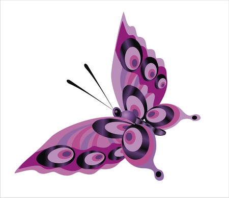 violet butterflyのイラスト素材
