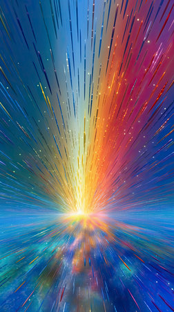 abstract colorful background with motion blur and rays of light in itの素材
