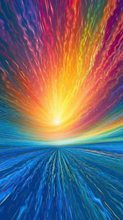 abstract rainbow background with rays of light and space for your textの素材