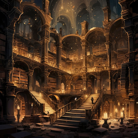 Interior of an old building in the style of a fairy taleの素材