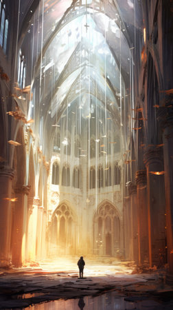 interior of the Cathedral of St. Nicholas in Ghent, Belgiumの素材