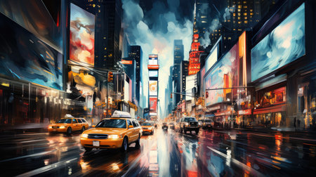 Times Square, New York City, United States of America, USAの素材