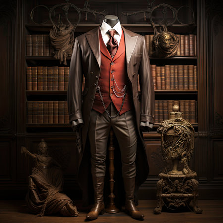 Victorian style mannequin in a classic interior. 3D rendering.の素材