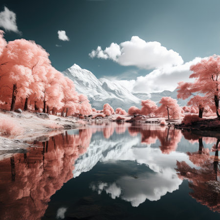 Beautiful lake in Himalayas, Nepal. Autumn season.の素材