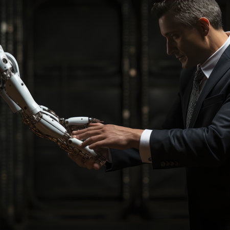 Side view of a handsome young man in a suit and tie playing the saxophone.の素材