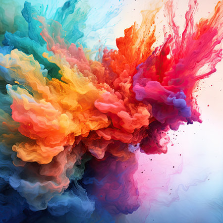 Colorful ink in water. Ink swirling in water. Abstract backgroundの素材