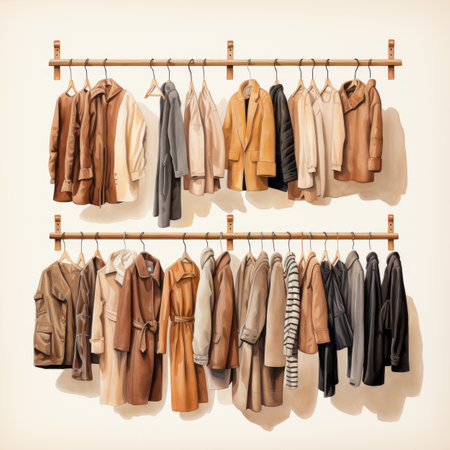 Clothes hanging on a hanger in a fashion store. 3d renderingの素材