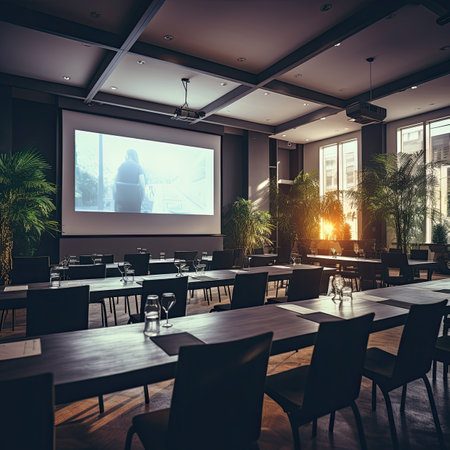 Interior of a modern restaurant. 3d rendering mock up toned imageの素材