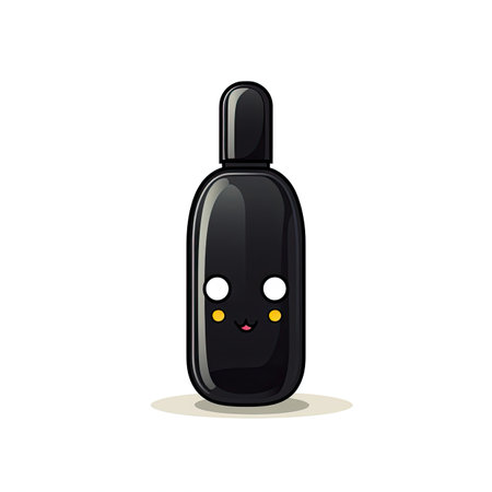Cute black dropper bottle isolated on white background. Vector illustration.の素材