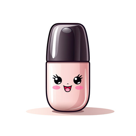 Cute cartoon nail polish isolated on white background. Vector illustration.の素材