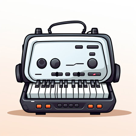Illustration of a piano keyboard on a white background, vector illustrationの素材