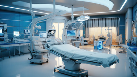 Interior of a modern operating room in hospital.の素材