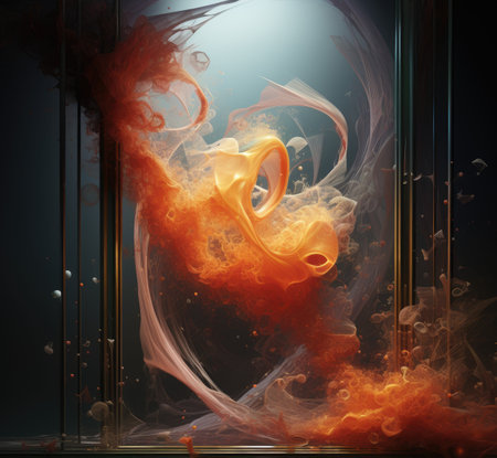 an abstract background with smoke and fire effect.の素材