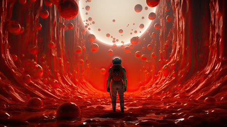 Astronaut in deep space. Science fiction.の素材