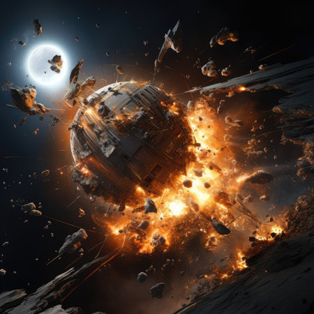 Fantasy planet in space.の素材