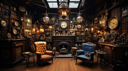 Interior of an old house in the style of the 19th centuryの素材