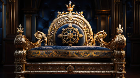 Luxury royal throne in a classic interior.の素材