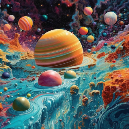 Planets in space. Solar system. Cosmic background.の素材